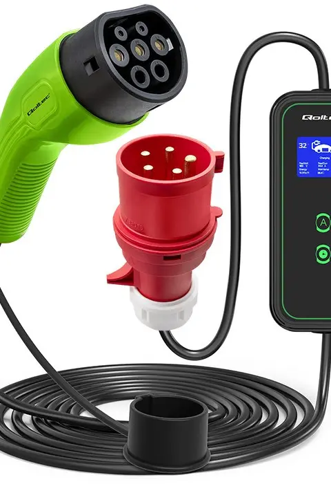 Qoltec Mobile EV Charger 2-In-1 Type2 7kW 230V CEE 5 PIN