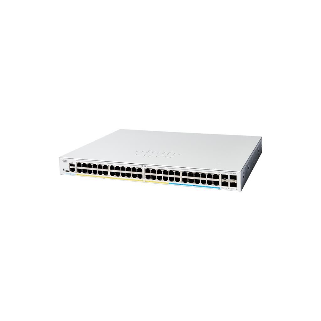 Cisco Catalyst 1300-48P-4X Managed Switch, 48 Port GE, PoE, 4x10GE SFP+, Limited Lifetime Protection (C1300-48P-4X)
