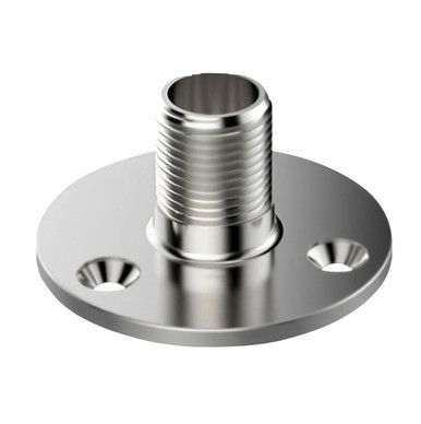 BRKT-037-V2 | HEAVY DUTY MARINE FLAT MOUNT ANTENNA BRACKET 1"-14T 316S/S. (WITH RUBBER SEAL)