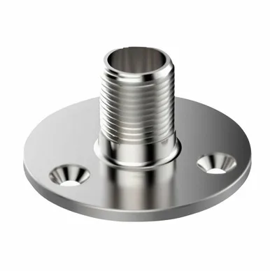 BRKT-037-V2 | HEAVY DUTY MARINE FLAT MOUNT ANTENNA BRACKET 1"-14T 316S/S. (WITH RUBBER SEAL)