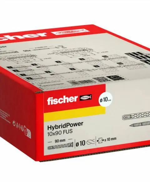 FISCHER KOŁEK HYBRIDPOWER 10x90 /50szt. KLUCZ OGNIOODPORNY