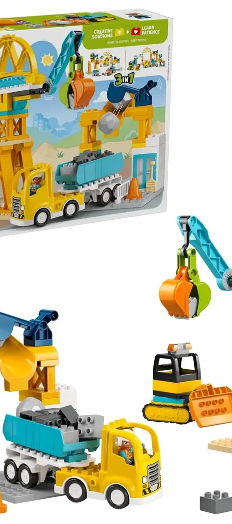 LEGO DUPLO 10476 Baustelle Mit Baufahrzeugen 3-In-1-Set