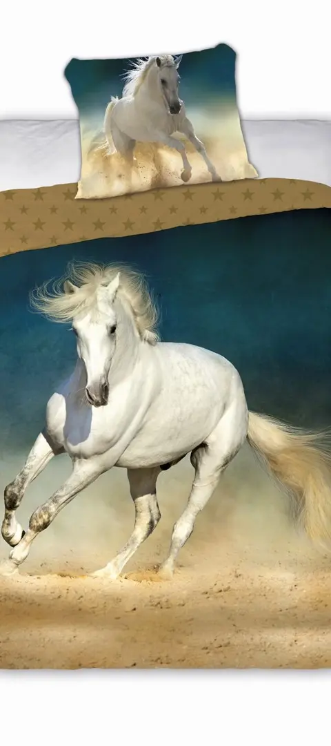 Youth Bedding HORSES WHITE HORSE 140x200cm Pillow 70x90cm