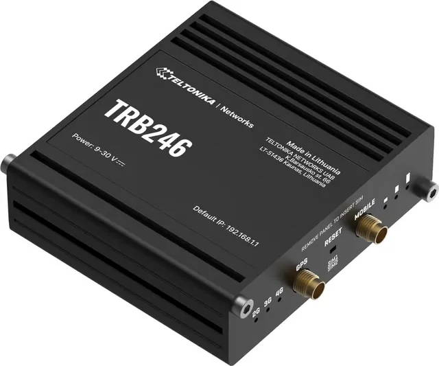 Teltonika Industrial router, IoT LTE gateway TRB246 Cat 4, 1x RJ45 100Mb/s, IP30