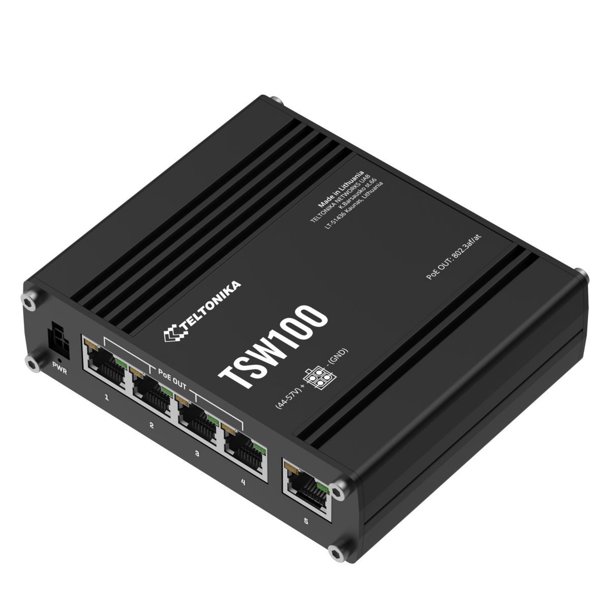 Teltonika TSW100 network switch Gigabit Ethernet (10/100/1000) Power over Ethernet (PoE) Blue, Metallic