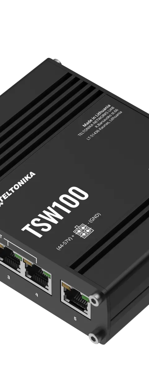 Teltonika TSW100 network switch Gigabit Ethernet (10/100/1000) Power over Ethernet (PoE) Blue, Metallic
