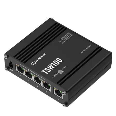 Teltonika TSW100 network switch Gigabit Ethernet (10/100/1000) Power over Ethernet (PoE) Blue, Metallic