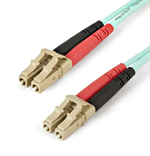 StarTech.com 1m (3ft) LC/UPC to LC/UPC OM4 Multimode Fiber Optic Cable, 50/125µm LOMMF/VCSEL Zipcord Fiber, 100G, Low Insertion Loss - LSZH Fiber Jumper Cord
