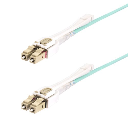 StarTech.com 10m (32.8ft) LC to LC (UPC) OM4 Multimode Fiber Optic Cable w/Push Pull Tabs, 50/125µm, 100G, Bend Insensitive, Low Insertion Loss - LSZH Fiber Jumper Cord