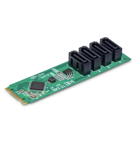 StarTech.com 4-Port M.2 to SATA Adapter Card, M.2 PCIe 3.0 to SATA HDD/SSD Expansion Card, ASM1064 Chipset, M.2 NVMe to 4x HDD/SSD for Windows/macOS/Linux