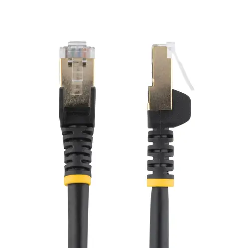 StarTech.com 0.50m CAT6a Ethernet Cable - 10 Gigabit Shielded Snagless RJ45 100W PoE Patch Cord - 10GbE STP Network Cable w/Strain Relief - Black Individually Tested/Wiring is UL Certified/TIA