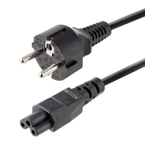 StarTech.com 3m (10ft) Laptop Power Cord, EU Schuko to C5, 2.5A 250V, 18AWG, Notebook / Laptop Replacement AC Cord, Power Brick Cord, Laptop Charger Cable, Clover Leaf/Mickey Mouse Power Cord