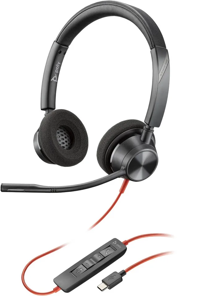 HP Poly Blackwire 3320 Stereo USB-C Headset +USB-C/A Adapter