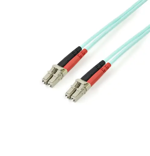 StarTech.com 2m (6ft) LC/UPC to LC/UPC OM3 Multimode Fiber Optic Cable, Full Duplex 50/125µm Zipcord Fiber Cable, 100G, Low Insertion Loss, LSZH Fiber Jumper Cord