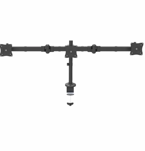 StarTech.com Desk Mount Triple Monitor Arm - Ergonomic VESA 3 Monitor Mount up to 27" - Articulating & Height Adjustable Pole Mount - Tilt/Swivel/Rotate LCD/LED Screen - Desk Clamp/Grommet