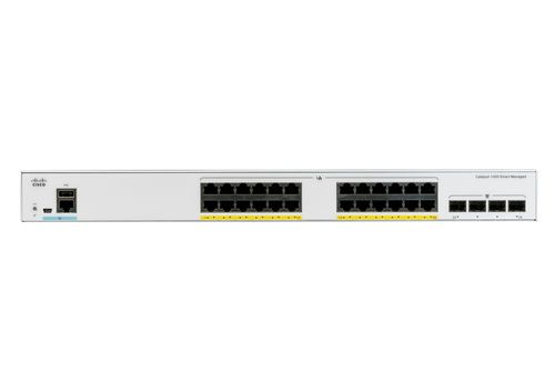 Cisco Catalyst 1000-24T-4X-L Network Switch, 24 Gigabit Ethernet (GbE) Ports, four 10 G SFP+ Uplink Ports, Fanless Operation, Enhanced Limited Lifetime Warranty (C1000-24T-4X-L)