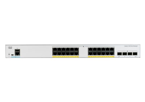 Cisco Catalyst 1000-24T-4X-L Network Switch, 24 Gigabit Ethernet (GbE) Ports, four 10 G SFP+ Uplink Ports, Fanless Operation, Enhanced Limited Lifetime Warranty (C1000-24T-4X-L)