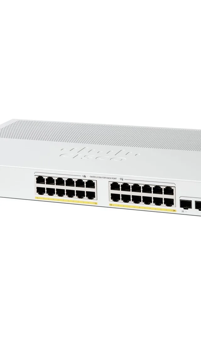 Cisco Catalyst 1300-24P-4G Managed Switch, 24 Port GE, PoE, 4x1GE SFP, Limited Lifetime Protection (C1300-24P-4G)