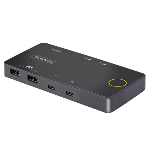StarTech.com 2-Port USB-C KVM Switch, Single-4K 60Hz HDMI Monitor, Dual-100W Power Delivery Pass-through Ports, Bus Powered, USB Type-C/USB4/Thunderbolt 3/4 Compatible - Small Form Factor