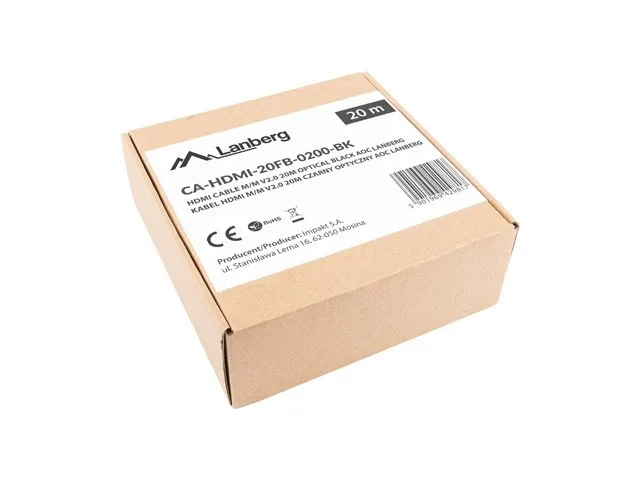Lanberg CA-HDMI-20FB-0200-BK HDMI cable 20 m HDMI Type A (Standard) Black, Silver