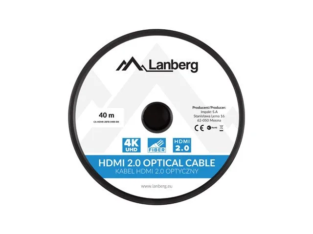 Lanberg CA-HDMI-20FB-0400-BK HDMI cable 40 m HDMI Type A (Standard) Black, Silver