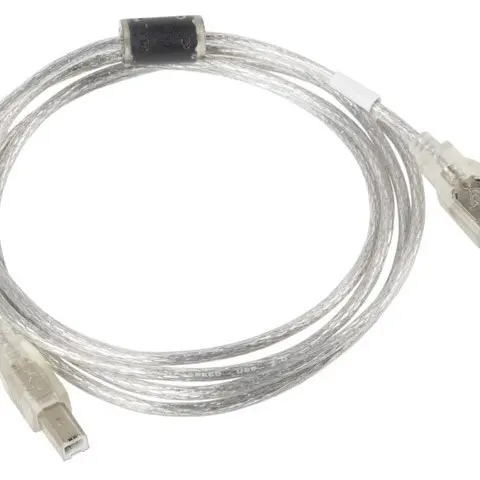 Lanberg CA-USBA-12CC-0018-TR USB cable USB 2.0 1.8 m USB B 0.48 Gbit/s Transparent