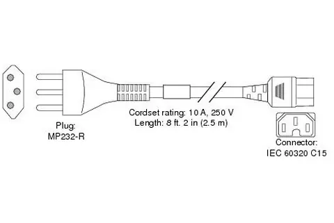 Cisco CAB-C15-ACS= power cable 2.5 m SEV 1011 C15 coupler
