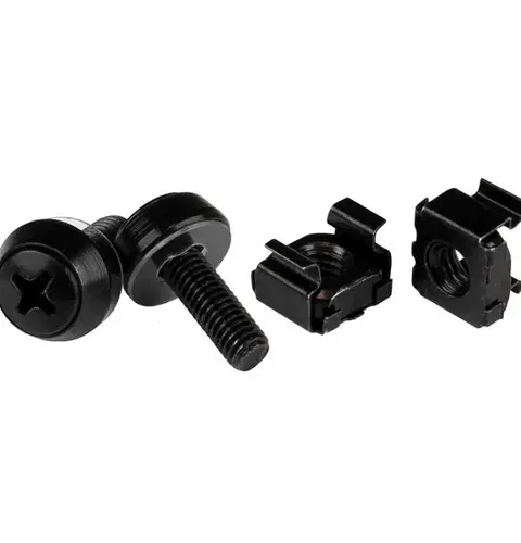 StarTech.com M5 x 12mm - Screws and Cage Nuts - 50 Pack, Black
