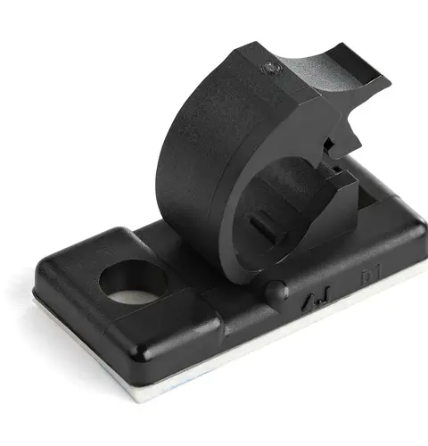 StarTech.com 100 Adhesive Cable Management Clips Black - Network/Ethernet/Office Desk/Computer Cord Organizer - Sticky Cable/Wire Holders - Nylon Self Adhesive Clamp UL/94V-2 Fire Rated