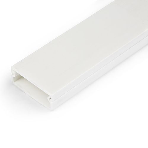 StarTech.com Solid Cable Management Raceway with Adhesive Tape & Cover, 1-1/4"(32mm)W x 3/8"(11mm)H - 3ft(1m) length, PVC Network/Power Cord Hider/Wall Wire Duct, Max 12 Cables, UL Listed