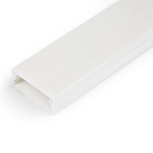 StarTech.com Solid Cable Management Raceway with Adhesive Tape & Cover, 1-1/4"(32mm)W x 3/8"(11mm)H - 3ft(1m) length, PVC Network/Power Cord Hider/Wall Wire Duct, Max 12 Cables, UL Listed