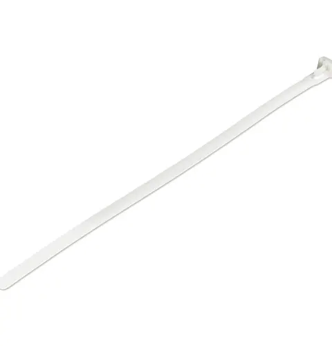 StarTech.com 10"(25cm) Reusable Cable Ties - 1/4"(7mm) wide, 2-1/2"(65mm) Bundle Dia. 50lb(22kg) Tensile Strength, Releasable Nylon Ties, Indoor/Outdoor, 94V-2/UL Listed, 100 Pack - White