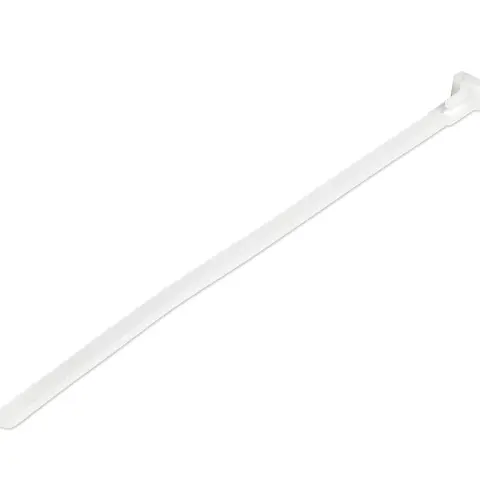 StarTech.com 8"(20cm) Reusable Cable Ties - 1/4"(7mm) wide, 1-7/8"(50mm) Bundle Dia. 50lb(22kg) Tensile Strength, Releasable Nylon Ties, Indoor/Outdoor, 94V-2/UL Listed, 100 Pack - White