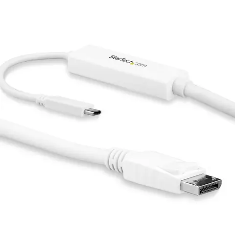 StarTech.com 9.8ft/3m USB C to DisplayPort 1.2 Cable 4K 60Hz - USB-C to DisplayPort Adapter Cable HBR2 - USB Type-C DP Alt Mode to DP Monitor Video Cable - Works w/ Thunderbolt 3 - White