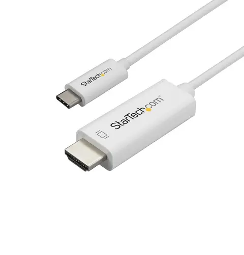 StarTech.com 3ft (1m) USB C to HDMI Cable - 4K 60Hz USB Type C to HDMI 2.0 Video Adapter Cable - Thunderbolt 3 Compatible - Laptop to HDMI Monitor/Display - DP 1.2 Alt Mode HBR2 - White