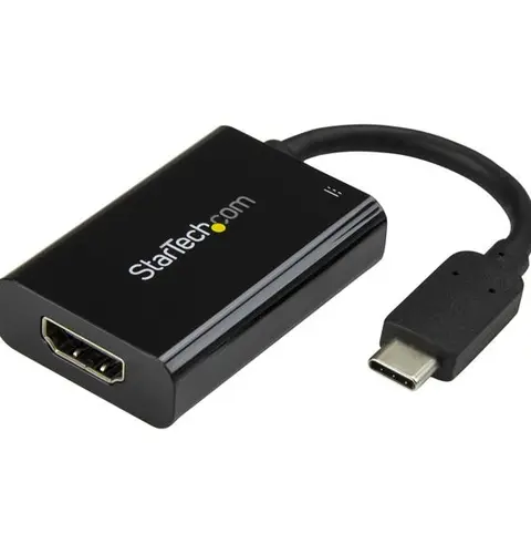 StarTech.com USB C to HDMI 2.0 Adapter with Power Delivery - 4K 60Hz USB Type-C to HDMI Display Video Converter - 60W PD Pass-Through Charging Port - Thunderbolt 3 Compatible - Black