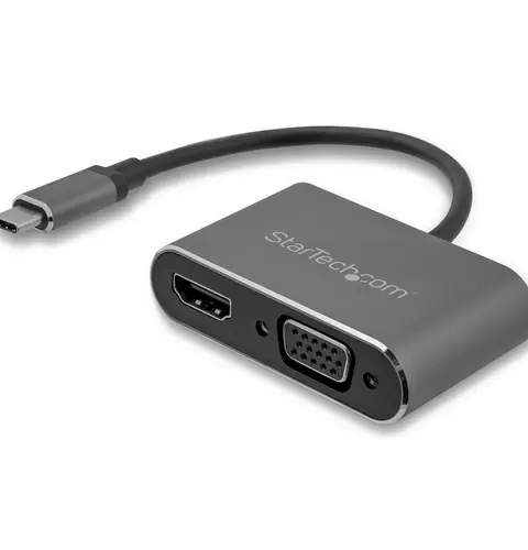 StarTech.com USB-C to VGA and HDMI Adapter - 2-in-1 - 4K 30Hz - Space Grey