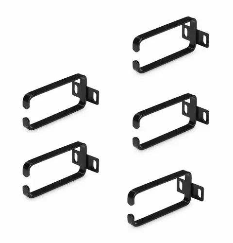 StarTech.com 5-Pack 1U Vertical Cable Management D-Ring Hooks, Cable Manager For 19" Server Racks/Cabinets, Network Rack Wire Organizers, Cable Guide Rings
