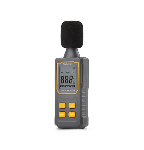 StarTech.com Handheld Digital Sound Meter w/Large LCD, Noise/Decibel Level Reader for Server Room/Office, Audio Monitor, 30-130dBA Range, Accurate Min/Max Readings