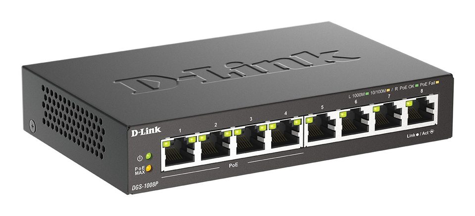 D-Link 8-Port Gigabit PoE Unmanaged Desktop Switch