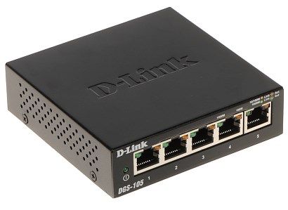 D-Link DGS-105 Unmanaged L2 Gigabit Ethernet (10/100/1000) Black
