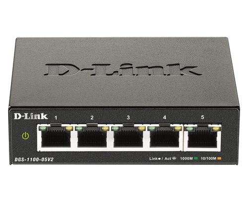 D-Link DGS-1100-05V2/E network switch Managed L2 Gigabit Ethernet (10/100/1000) Black