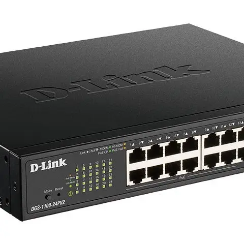 D-Link DGS-1100-24PV2 Managed L2 Gigabit Ethernet (10/100/1000) Power over Ethernet (PoE) Black