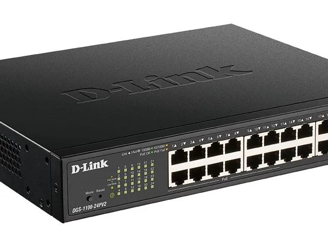 D-Link DGS-1100-24PV2 Managed L2 Gigabit Ethernet (10/100/1000) Power over Ethernet (PoE) Black