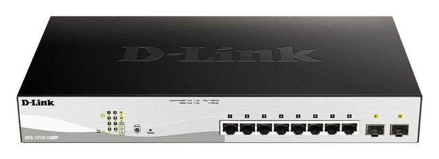 D-Link DGS-1210-10MP Managed L2 Gigabit Ethernet (10/100/1000) Power over Ethernet (PoE) Black, Grey