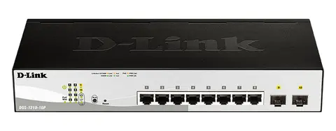 D-Link DGS-1210-10P Managed L2 Gigabit Ethernet (10/100/1000) Power over Ethernet (PoE) 1U Black