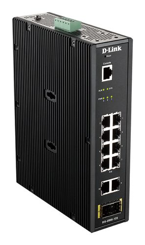 D-Link 12-Port L2 Industrial Smart Managed Switch with 10 x 1GBaseT(X) & 2 x SFP