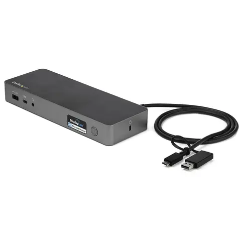 StarTech.com Universal Laptop Docking Station, Hybrid USB-C & USB-A Dock, Dual 4K DP & HDMI, 60W PD, Mac / Windows / Chrome OS, 4x USB 5Gbps Hub, GbE