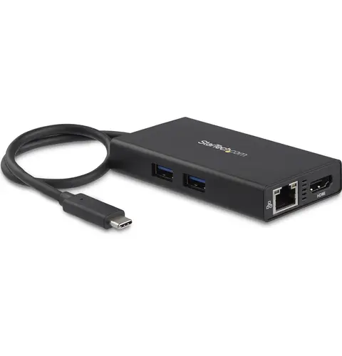 StarTech.com USB-C Multiport Adapter - USB-C Travel Docking Station with 4K HDMI - 60W Power Delivery Pass-Through, GbE, 2pt USB-A 3.0 Hub - Portable Mini USB Type-C Dock for Laptop
