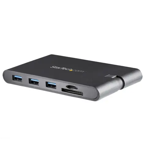 StarTech.com USB C Multiport Adapter - USB Type-C Mini Dock with HDMI 4K or VGA 1080p Video - 100W Power Delivery Passthrough, 3-port USB 3.0 Hub, GbE, SD & MicroSD - Laptop Travel Dock